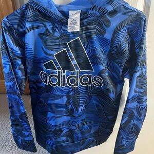 Adidas Striped Blue and Black Hoodie